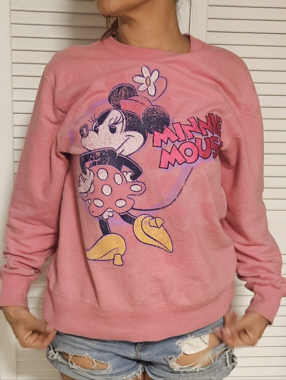 Disney Pink Minnie Mouse Crewneck Sweatshirt